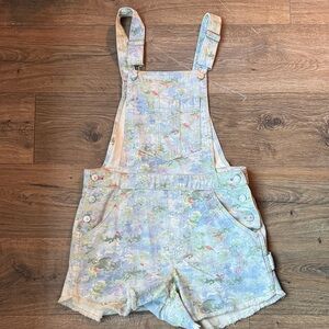 Pilcro Floral Print Overalls sz 29